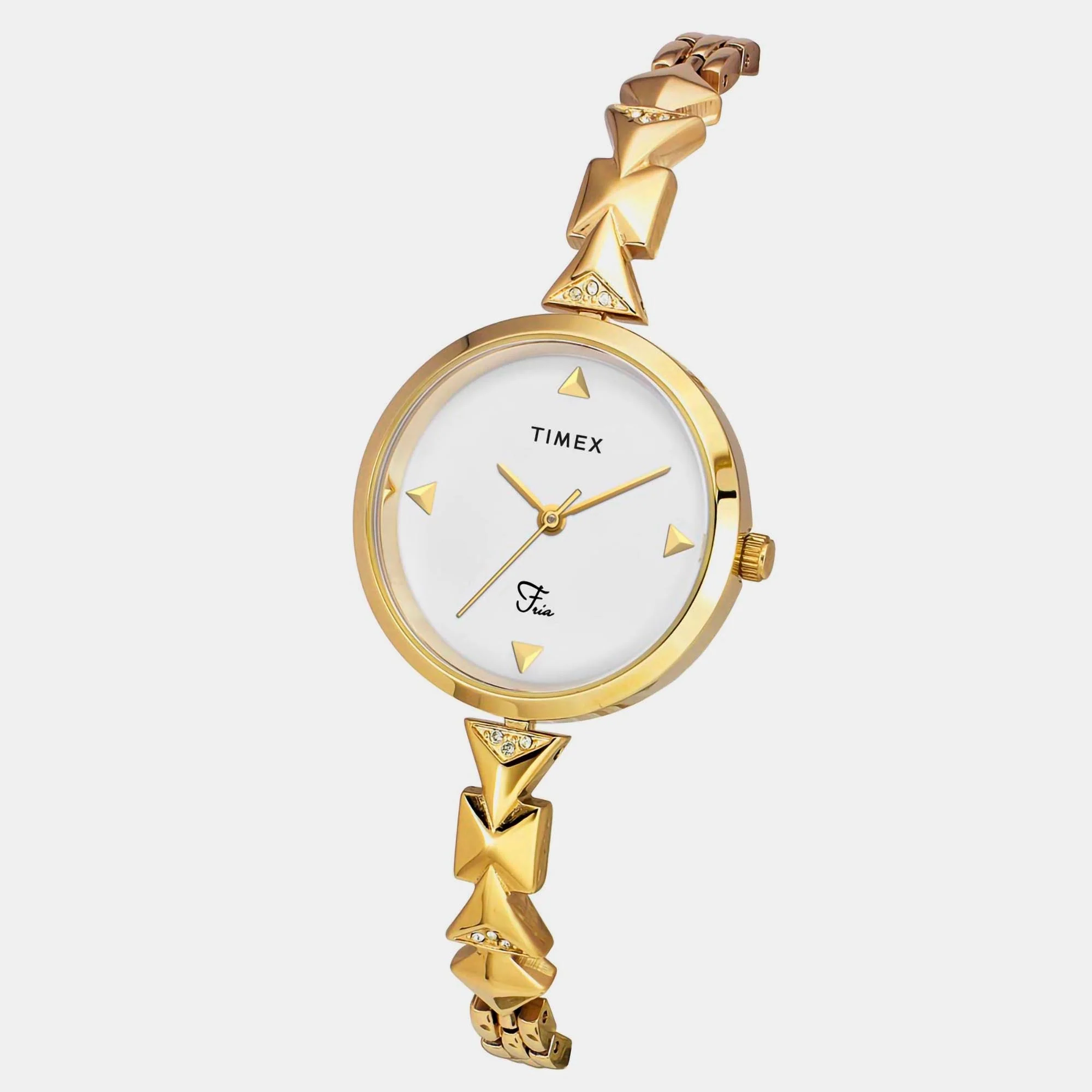 Fria Women Quartz White Dial Analog Brass Watch TWEL18301 - Image 4