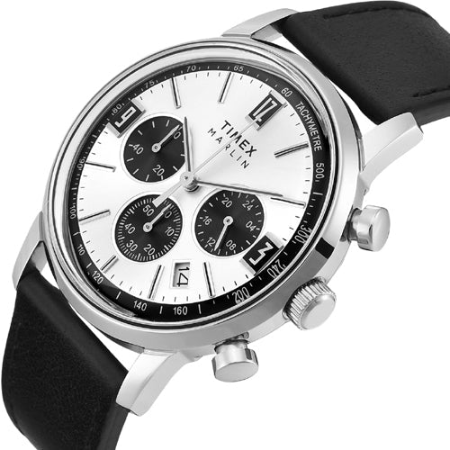 Timex Marlin Silver-Tone Round Dial Analog Men's Watch 42mm TWEG26708 - Image 2