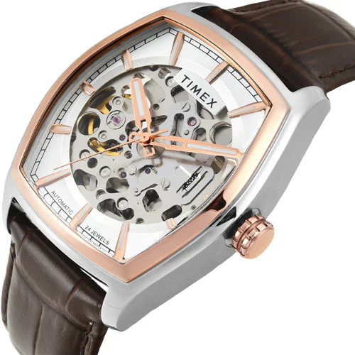 Timex Men Silver Rectangle Dial Analog Automatic Watch 38.4mm TWEG25901 - Image 2