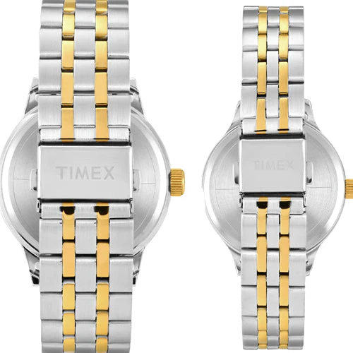 Timex Pairs Grey Round Dial Analog Watch 44mm & 36mm TW00PR317 - Image 3