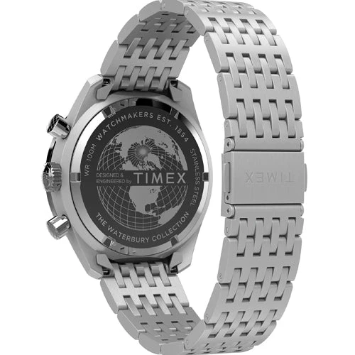 Timex Waterbury Silver-Tone Round Dial Analog Men's Watch 41mm TW2Y18700UJ - Image 2