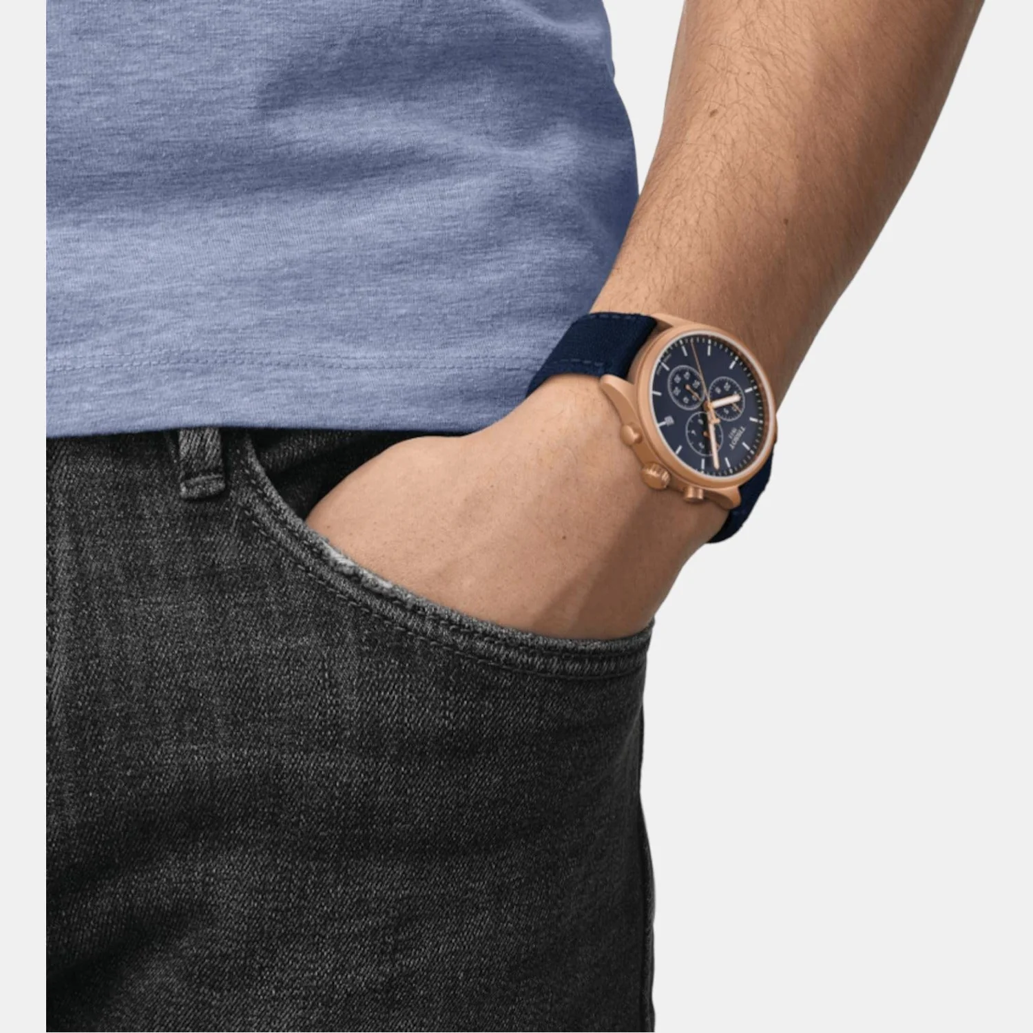 Chrono Xl Men Quartz Blue Dial Chronograph Nylon Watch T1166173704100 - Image 4