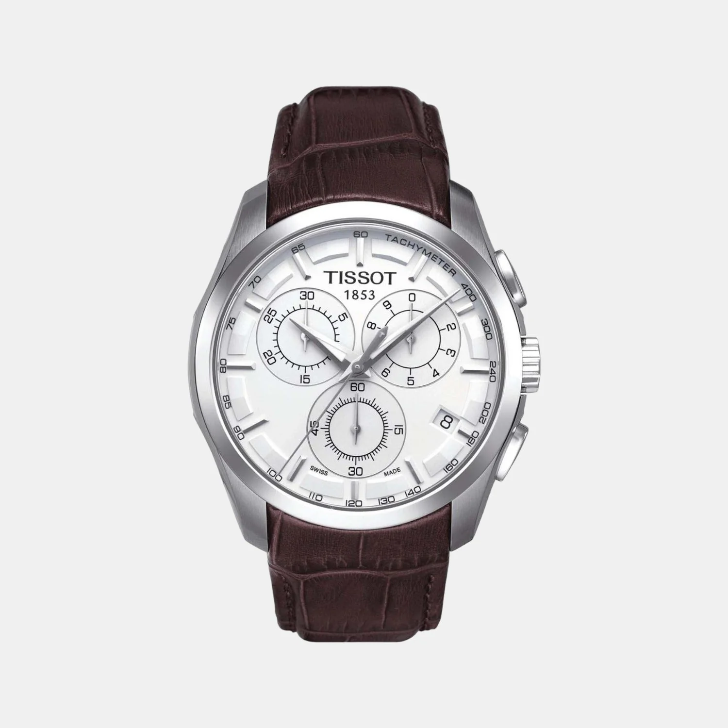Couturier Men Quartz Silver Dial Chronograph Leather Watch T0356171603100