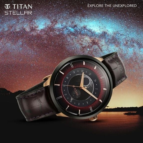 Titan Caleum Sun Moon Phase in Scarlet Red - Stellar Edition 43mm 10028KL01 - Image 5