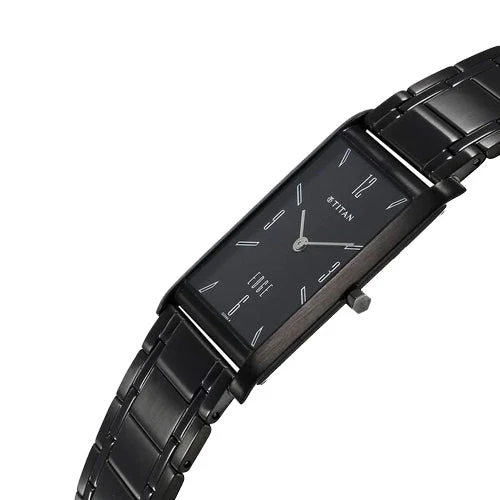 Titan Edge Black Dial Analog Stainless Steel Strap Watch for Men 25.1mm NT1043NM01 - Image 3