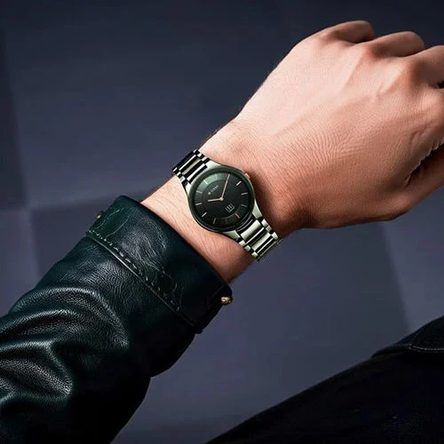 Titan Edge Ceramic Quartz in Glossy Green Dial Watch for Men 40.5mm NS1696QC06 - Image 5