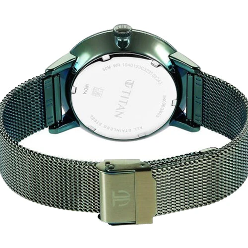 Titan Modern Classics Green Dial Quartz Multifunction Stainless Steel Strap Watch for Men 42mm NT94006QM03 - Image 3