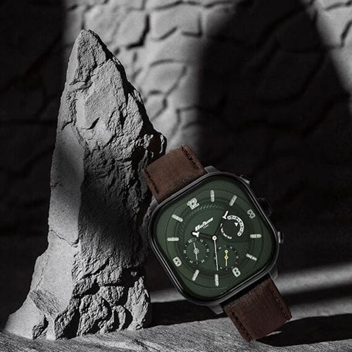 Titan Octane Aerobatics Green Dial Chronograph Leather Strap watch for Men 39.5mm NS1856NL02 - Image 5