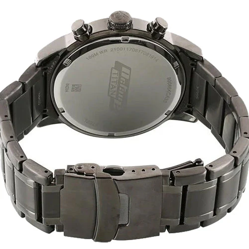 Titan Octane Quartz Chronograph Black Dial Stainless Steel Strap Watch for Men 46mm NT90086KM03 - Image 3