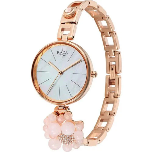 Titan Raga Delight Mother Of Pearl Dial Analog Metal Strap Watch for Women 30mm 95201WM01 - Image 2