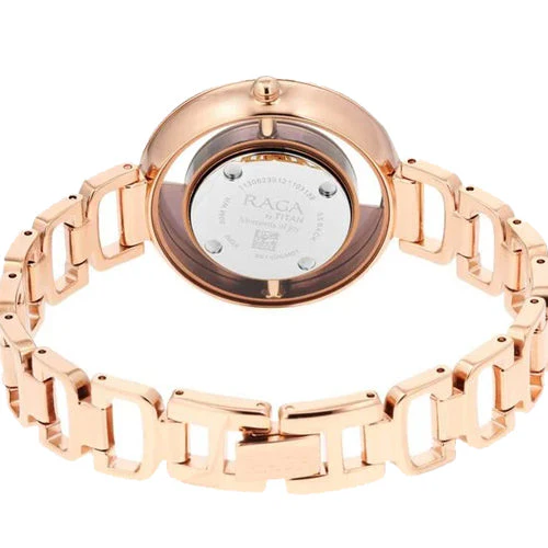 Titan Raga Moments of Joy Brown Dial Analog Metal Strap Watch for Women 35mm NT95140KM01 - Image 3