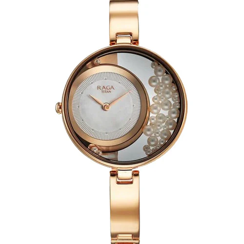 Titan Raga Power Pearls Quartz Analog White Dial with loose pearls Metal Strap Watch for Women 33.5mm NT95224WM01F - Image 2