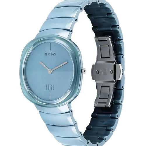 Titan Squircle Camo Quartz Analog Blue Dial Ceramic Strap Watch For Unisex 38mm 1841QC07 - Image 2