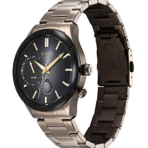 Titan Stellar Multifunction Brown Dial Brown Stainless Steel Strap Watch For Men 42.2mm NS10009KM03 - Image 3