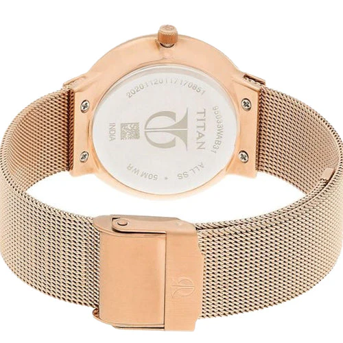Titan Workwear Quartz Analog Rose Gold Dial Stainless Steel Strap Watch for Women 32mm NS95033WM01 - Image 4