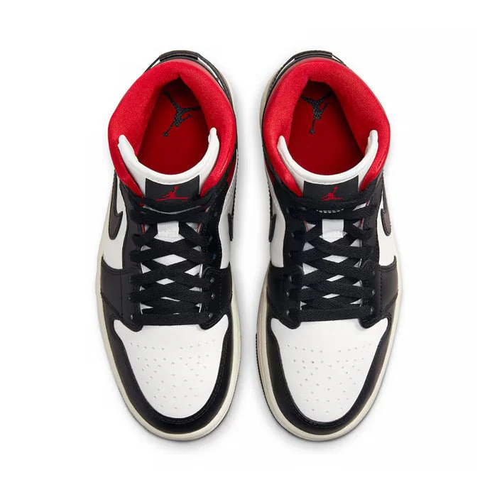 Wmns Air Jordan 1 Mid Black Sail Gym Red - Image 4