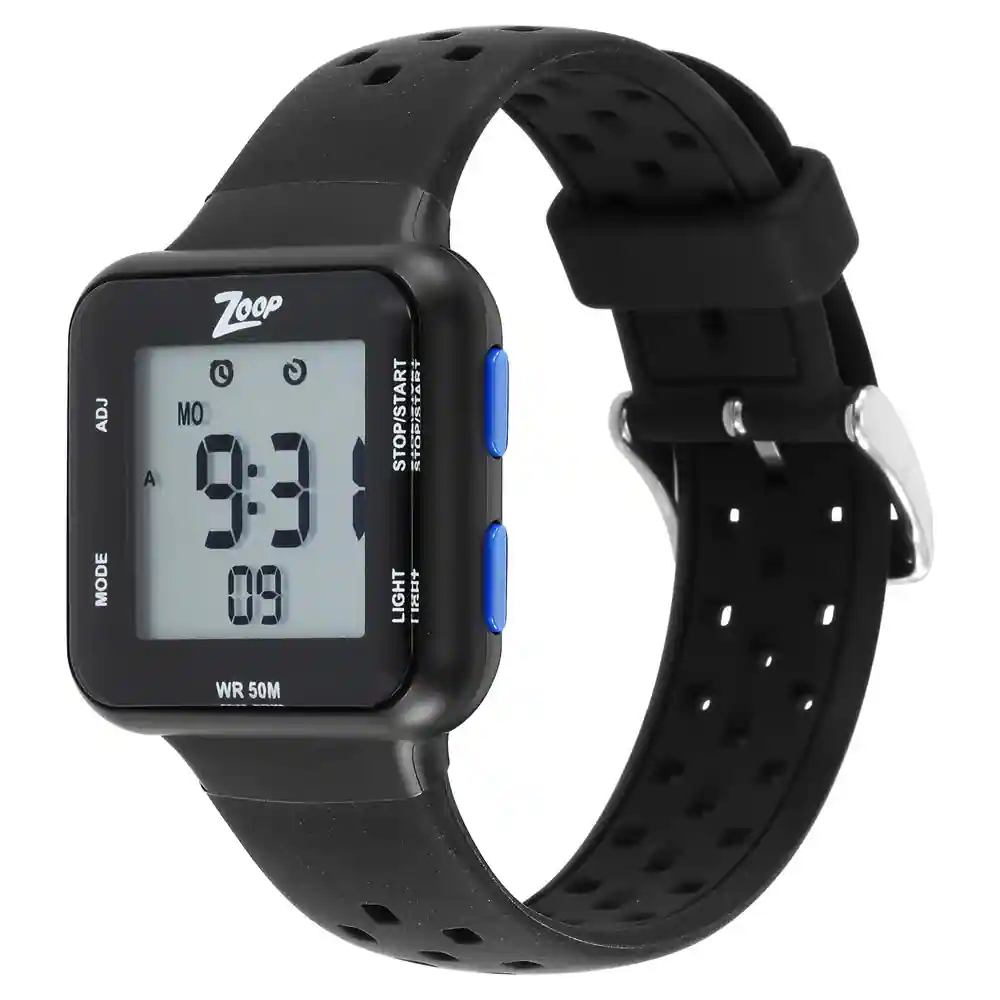 Zoop Digital Black Dial Silicone Strap